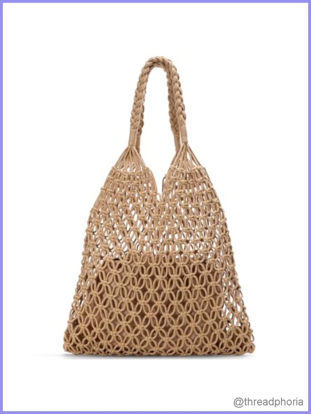 Crochet Mesh Beach Tote Bag Lightweight Foldable for Women